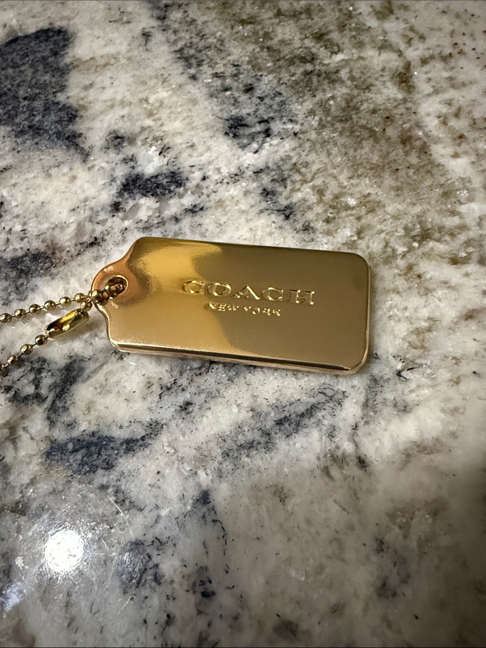 Coach Gold-Tone Tag Keychain EUC
